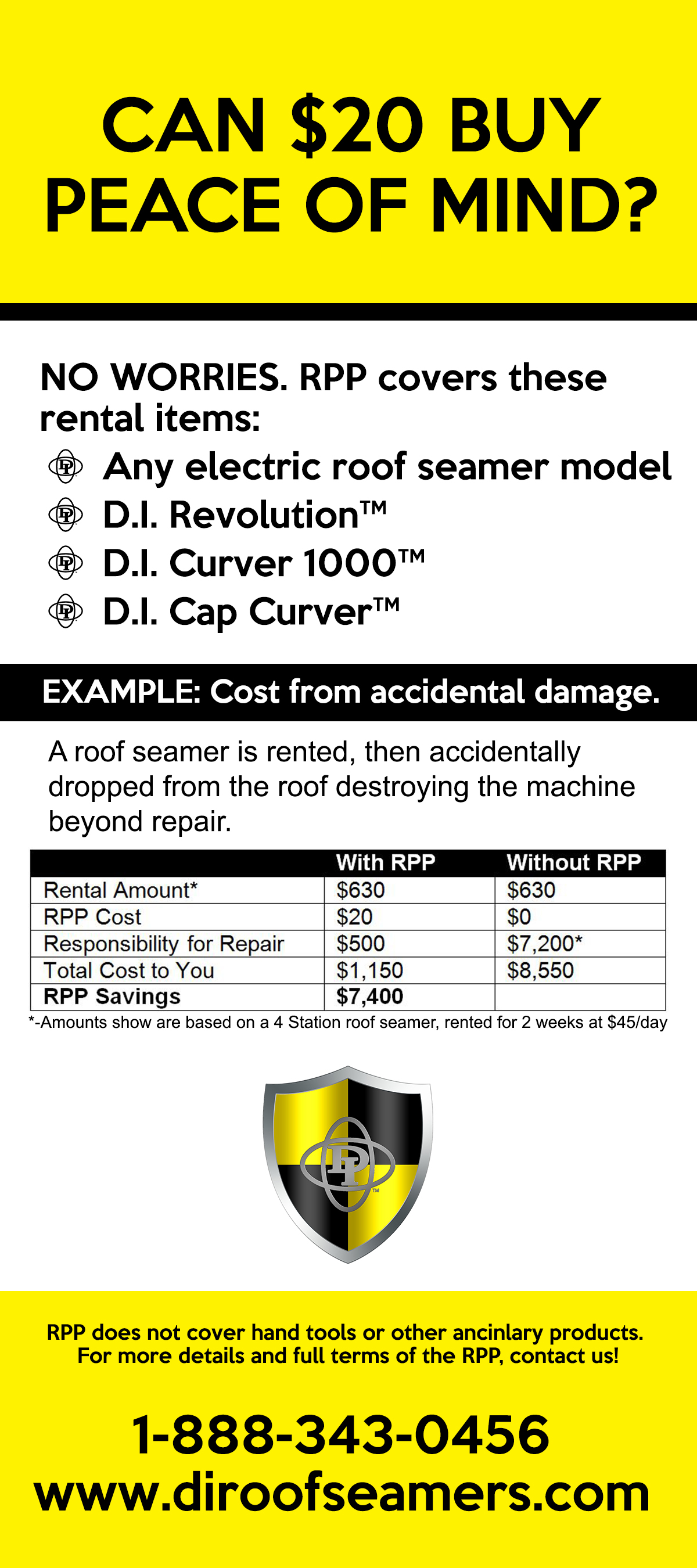 Rental Protection Plan D.I.ROOF SEAMERS